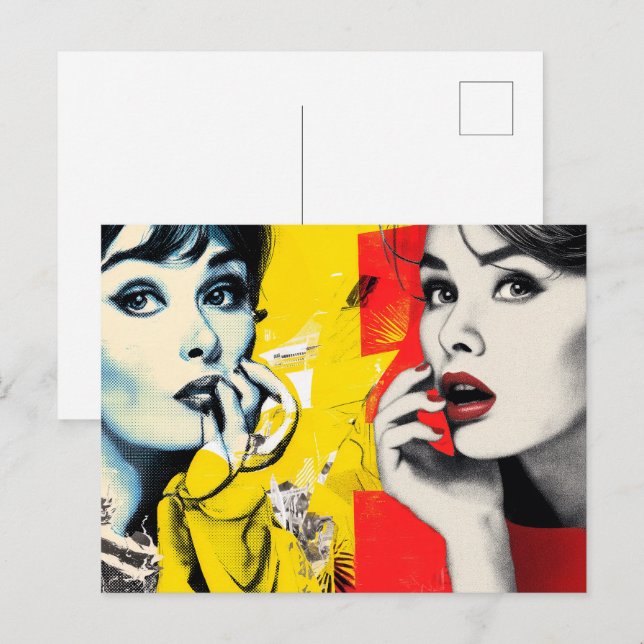 Carte Postale Dual pop art portrait  (Devant / Derrière)