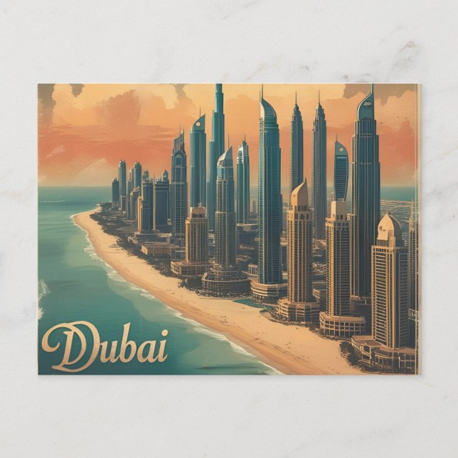 Carte Postale Dubai Coast Voyage Rétro (Devant)
