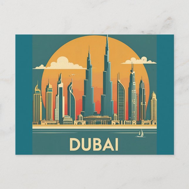 Carte Postale Dubai Coast Voyage Rétro (Devant)