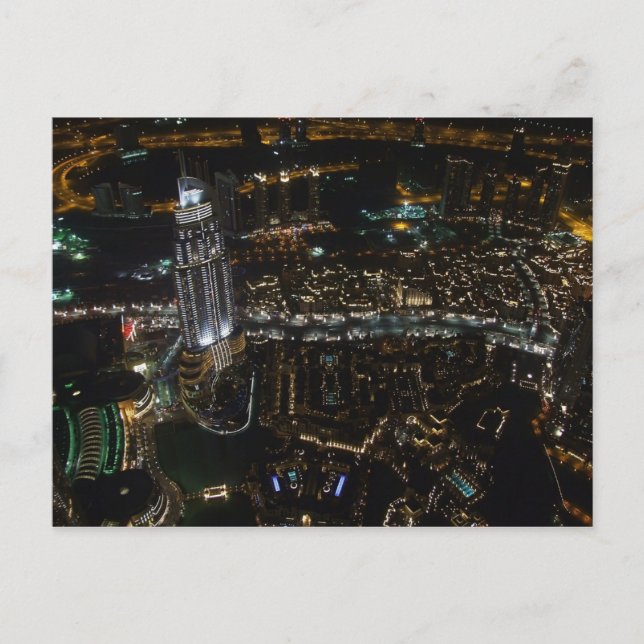 Carte postale Dubaï (de nuit), Arabie Saoudite (Devant)