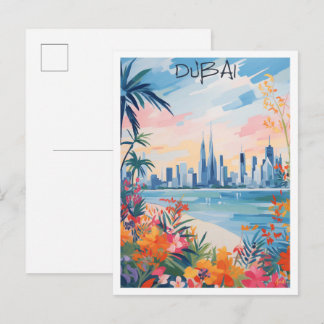 Carte Postale Dubaï Émirats arabes unis Art Voyage
