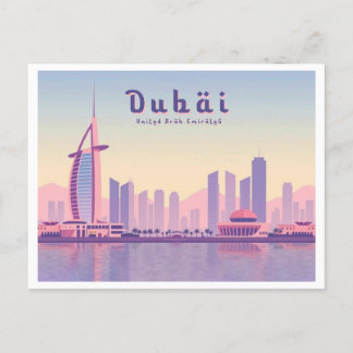 Carte Postale Dubaï Émirats arabes unis Burj Khalifa Pastel Desi