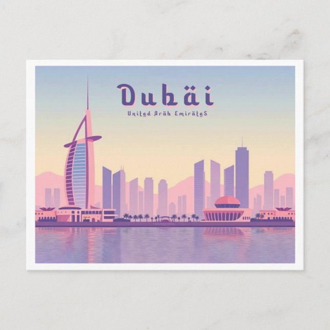 Carte Postale Dubaï Émirats arabes unis Burj Khalifa Pastel Desi (Devant)