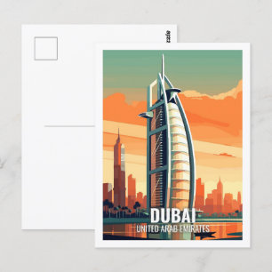 Carte Postale Dubai Émirats Arabes Unis célèbres lieux de voyage