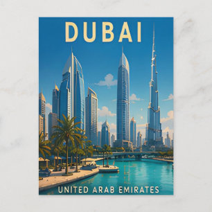 Carte Postale Dubaï Émirats arabes unis Skyline futuriste
