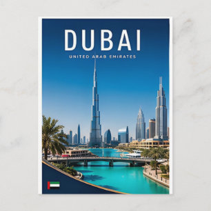 Carte Postale Dubaï Émirats arabes unis Skyline futuriste Désert