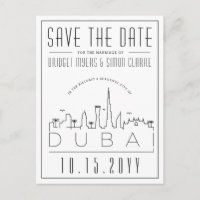 Dubaï Mariage Deco Skyline Enregistrer la date Pos