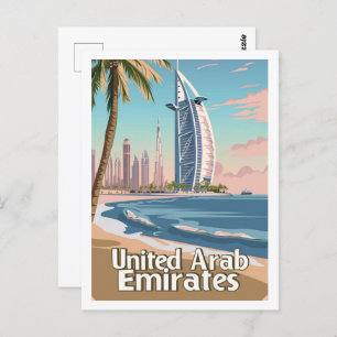 Carte Postale Dubai UAE Vintage célèbre Travel Place