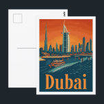 Carte Postale Dubai UAE Vintage célèbre Travel Place<br><div class="desc">Dubaï Émirats Arabes Unis Vintage Lieu de voyage célèbre</div>