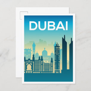 Carte Postale Dubaï Uni Émirats arabes unis Illustration de voya