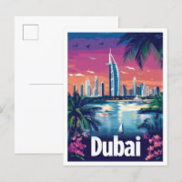 Dubai United Arab Emirates Travel Illustration