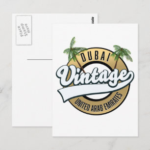Carte Postale Dubaï Vintage Émirats arabes unis 