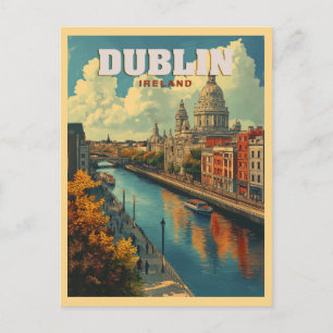 Carte Postale Dublin City Ireland - Retro Travel