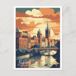 Carte Postale Dublin Irlande Art Travel Place, illustration
