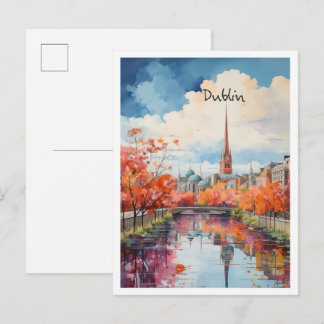 Carte Postale Dublin Irlande Art Voyage