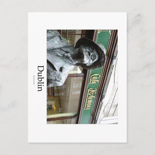 Carte Postale Dublin, Irlande, Café Kylemore, James Joyce Statue (Devant)