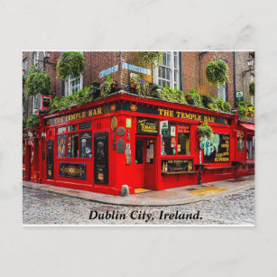 Carte Postale Dublin Irlande pub & rue pavée