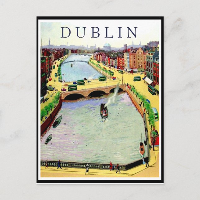 Carte Postale Dublin, pont O'Connell sur la Liffey (Devant)