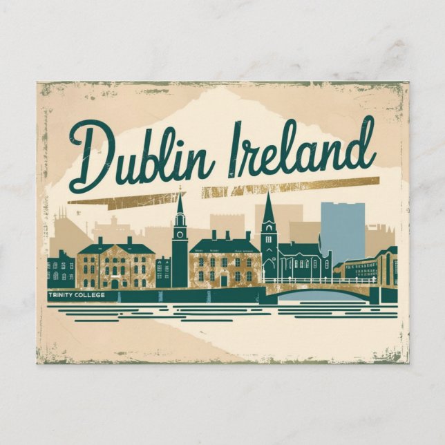 Carte Postale Dublin vintage, Irlande (Devant)