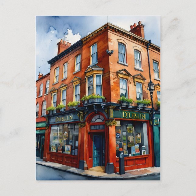 Carte Postale Dublin watercolor (Devant)
