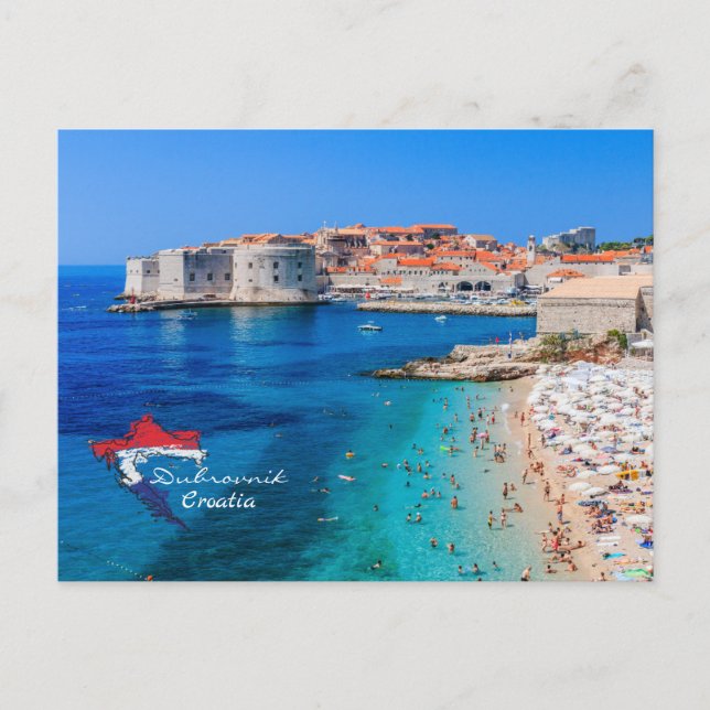Carte Postale Dubrovnik | Croatie | Hrvatska | Mer Adriatique (Devant)