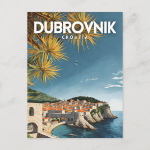 Carte Postale Dubrovnik Croatie Nostalgique Voyage Rétro