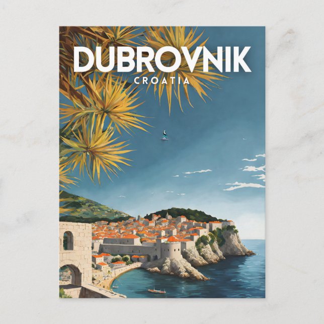 Carte Postale Dubrovnik Croatie Nostalgique Voyage Rétro (Devant)