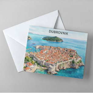 Carte Postale Dubrovnik Croatie Vieille Ville Paysage Urbain Côt