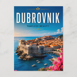 Carte Postale 🏰 Dubrovnik Croatie Ville Côtière Décoration Mais