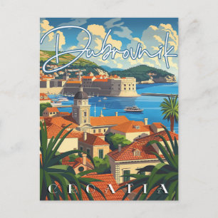 Carte Postale Dubrovnik Croatie Vintage voyage