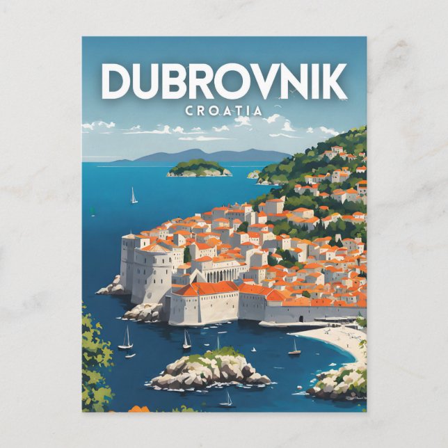 Carte Postale Dubrovnik Nostalgale Art de Voyage (Devant)
