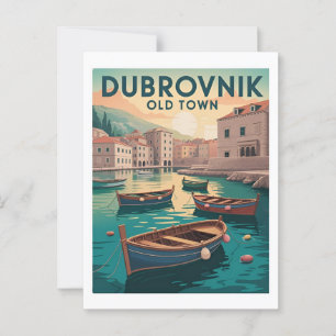 Carte Postale Dubrovnik Old Town Poster vintage - Retro Waterfro