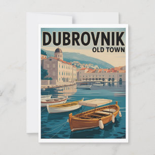 Carte Postale Dubrovnik Vieille Ville Affiche Vintage – Rétro Fr