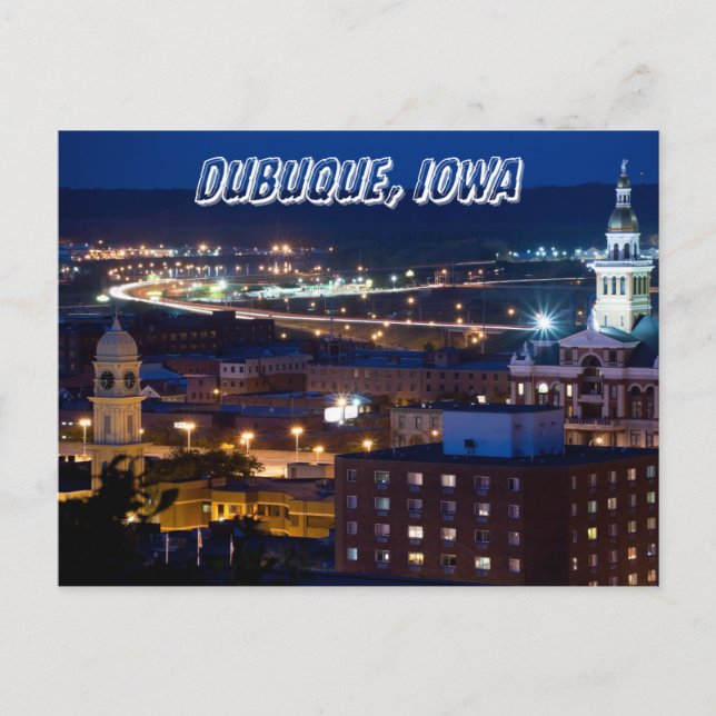 Carte postale Dubuque Iowa Downtown Capitol State (Devant)