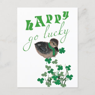 Carte Postale Duck Clover Happy Go Lucky St Patrick's Day