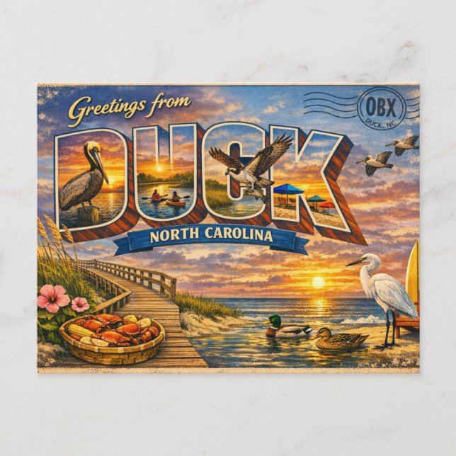 Carte Postale Duck North Carolina (Devant)