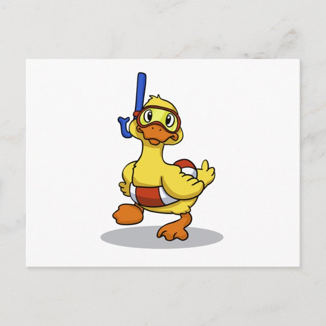 Carte Postale Duck wearing snorkeling mask choose (Devant)
