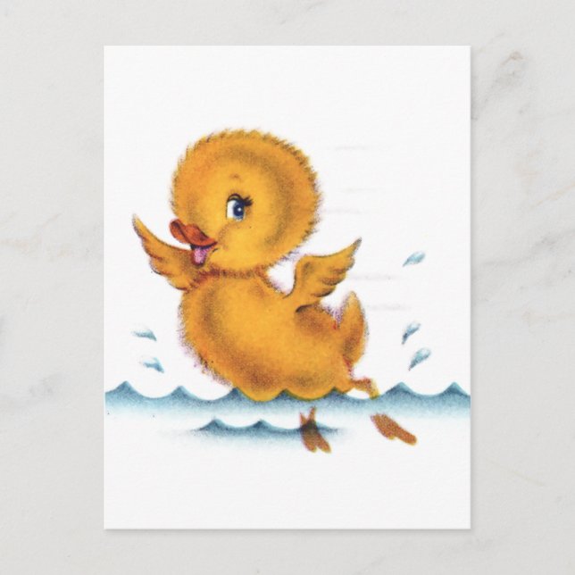 Carte Postale Duckie de natation (Devant)