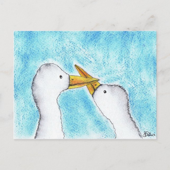CARTE POSTALE DUCKS AMOUREUX (Devant)