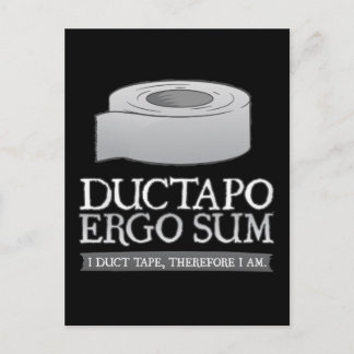 Carte Postale Ductapo Ergo Sum. Je fais du ruban adhésif, donc j