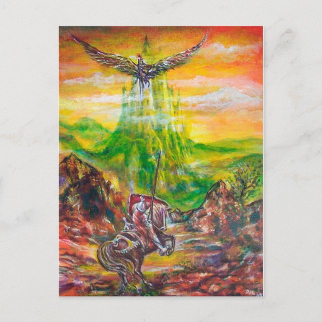 CARTE POSTALE DUEL MAGIQUE ENTRE BRADAMANT ET NEGROMANCER (Devant)