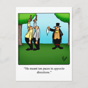 Carte postale "Dueling Humour" amusante