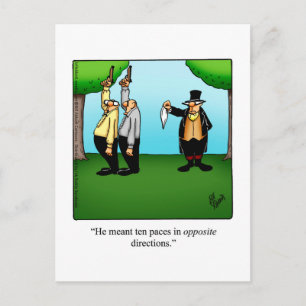 Carte postale "Dueling Humour" amusante