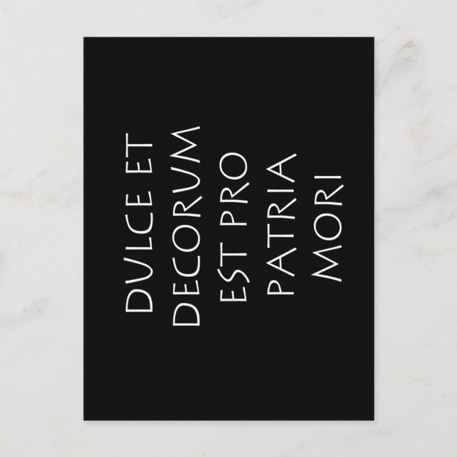 Carte Postale Dulce et decorum est pro patria mori (Devant)