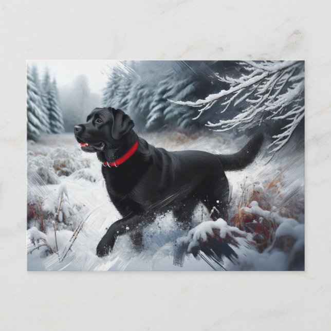 Carte postale d'un chien Retriever Labrador noir d (Devant)