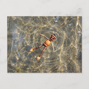 Carte postale d'un Elfe Gland flottant dans l'eau