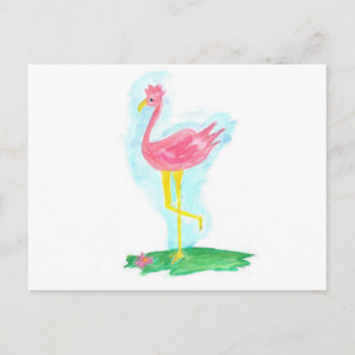 Carte postale d'un Flamant rose rose