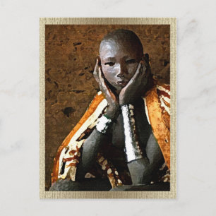 Carte postale d'un jeune garçon africain • Art du 
