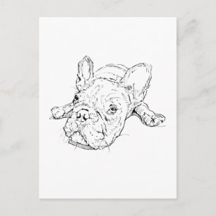 Carte postale d'un joli Bouledogue français