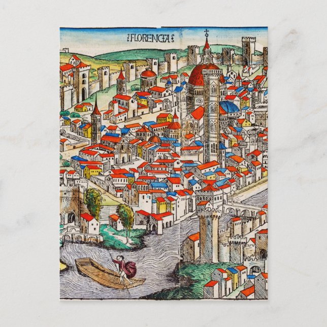 Carte postale d'un monument médiéval de Florence e (Devant)